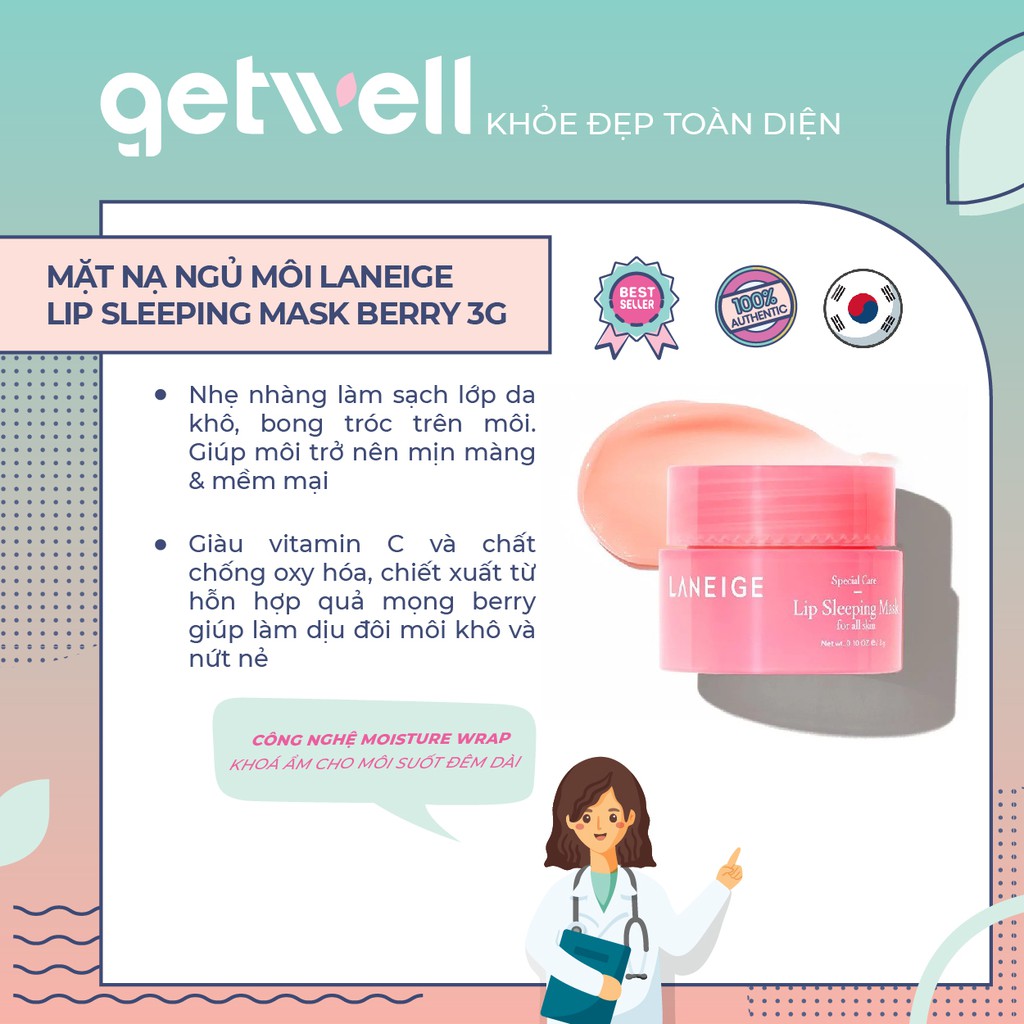 MINIATURE 3G | MẶT NẠ NGỦ CHO MÔI LANEIGE LIP SLEEPING MASK BERRY