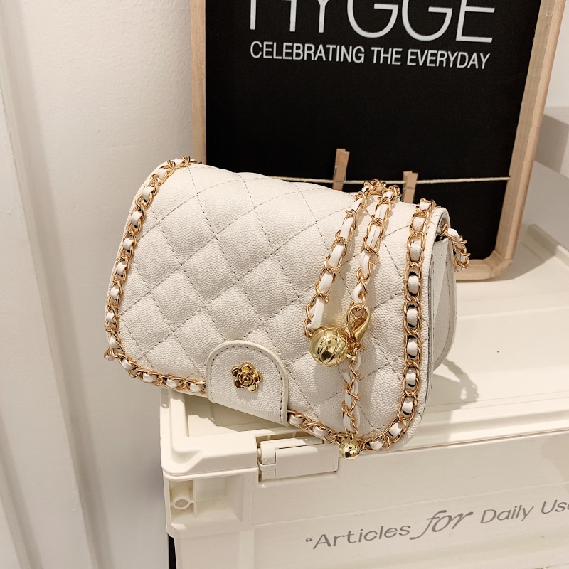 Túi Đeo Vai Dây Xích Phối Hạt Hình Thoi Thời Trang Cho Nữ