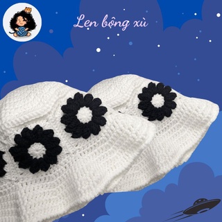 Nón len hoa nổi 3D ô vuông