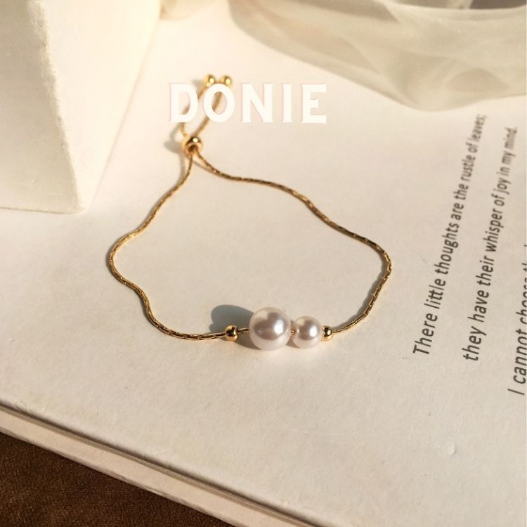 Lắc Tay, Vòng Tay Pearl Dây Rút Điều Chỉnh Độ Rộng Thoải Mái Phong Cách Đơn Giản Dành Cho Nữ.