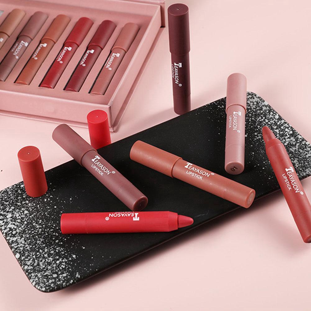 [Hàng mới về] Set 3/12 son môi Teayason R5M5 W8Q0 màu nude nhung mịn chống thấm nước không phai