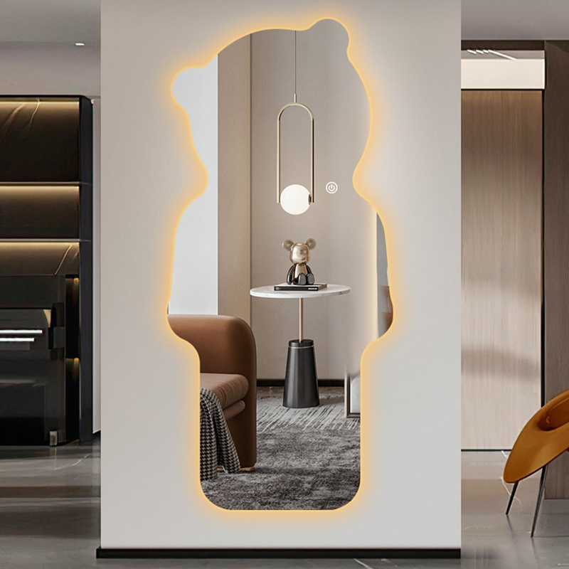 Gương toàn thân led cảm ứng cao cấp hình chú gấu decor VUADECOR kích thước 80x180cm
