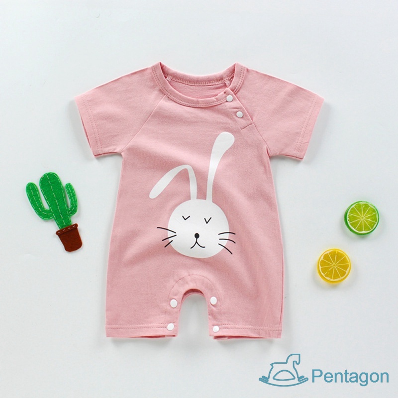 Bộ Áo Liền Quần Tay Ngắn Bằng Cotton Thời Trang Mùa Hè Cho Bé Trai Và Gái