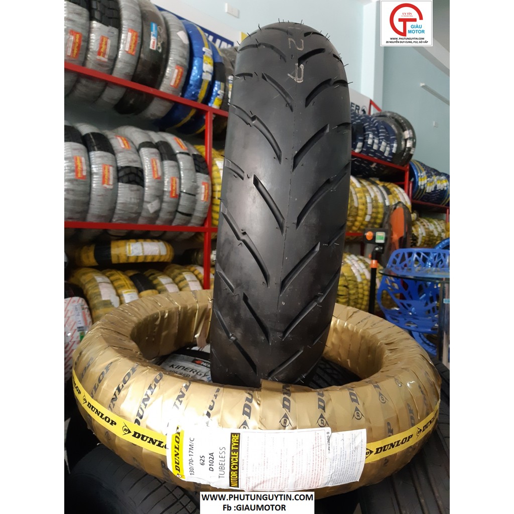 Lốp Dunlop 70.90-14_ Vỏ xe máy Dunlop size 70/90-14 D115 TL 34P vỏ nhỏ trước 70-14 cho mio, luvias, vario, ga nhỏ nhẹ xe