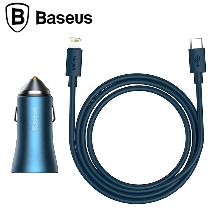 Tẩu sạc nhanh đa năng Baseus TZCCJD-B0G tích hợp Type-C và USB Quick charge 3.0/4.0 - Bảo Hành Chính Hãng 12 Tháng