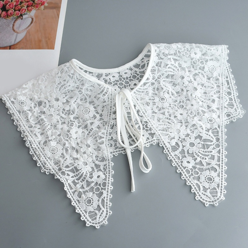 Mũ Trùm Đầu Kiêm Khăn Choàng Cổ Giả Lưới Thêu Hoa Cho Nữ