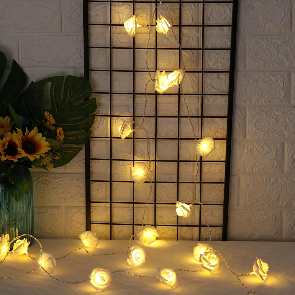 LAKAMIER Dây Đèn Led 10 / 20 Bóng Hình Hoa Hồng Trang Trí Tiệc