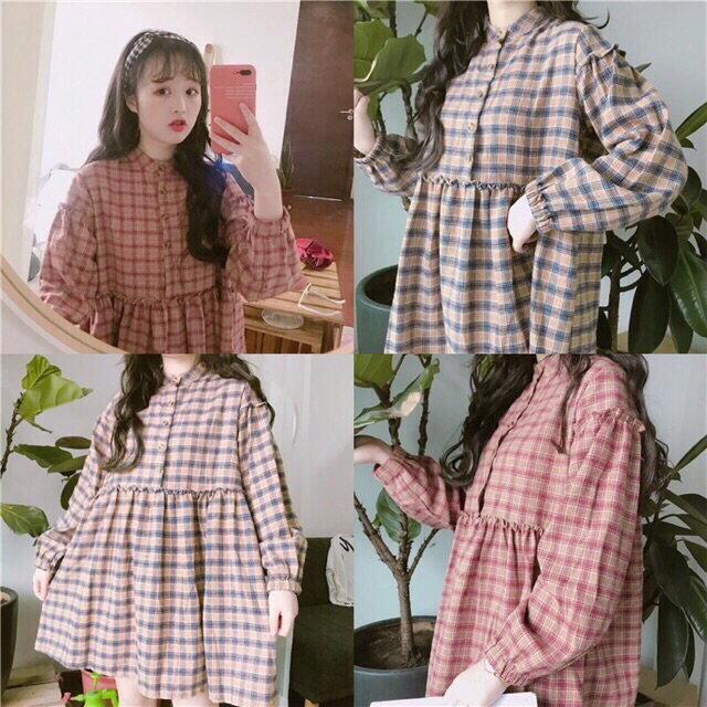 [Order] Váy babydoll kẻ caro siu hot ulzzang | WebRaoVat - webraovat.net.vn