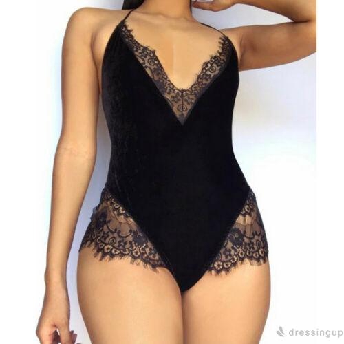 Đầm ngủ ren hoa cổ chữ V khoét sâu quyến rũ