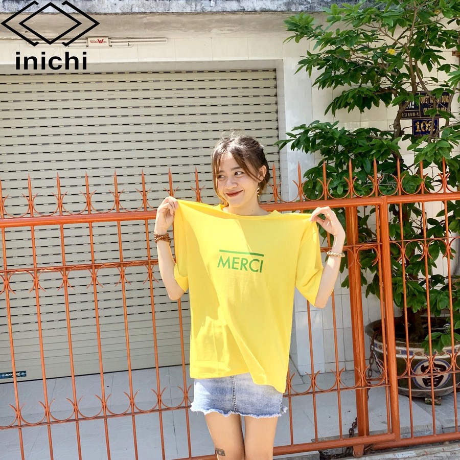 Áo thun tay lỡ INICHI A655 form rộng oversize nam nữ áo phông unisex