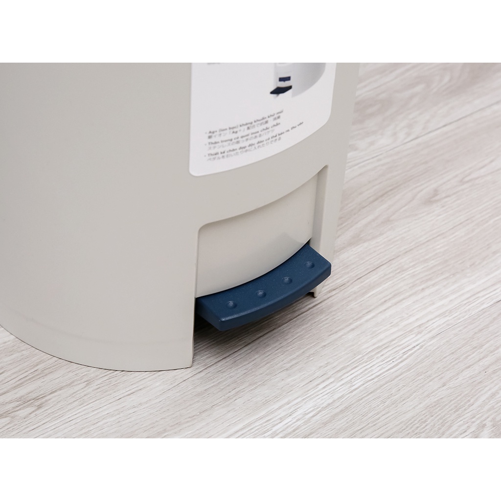 Thùng rác đạp tròn Inochi Hiro 12L - Ag+  kháng khuẩn khử mùi
