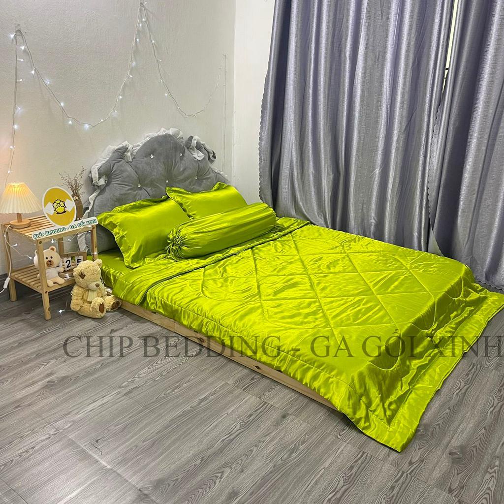 TRỌN BỘ DRAP PHI LỤA THÁI TUẤN HÀNG LOẠI 1 - XANH BƠ - ĐỦ KÍCH THƯỚC( ẢNH THẬT SHOP CHỤP)