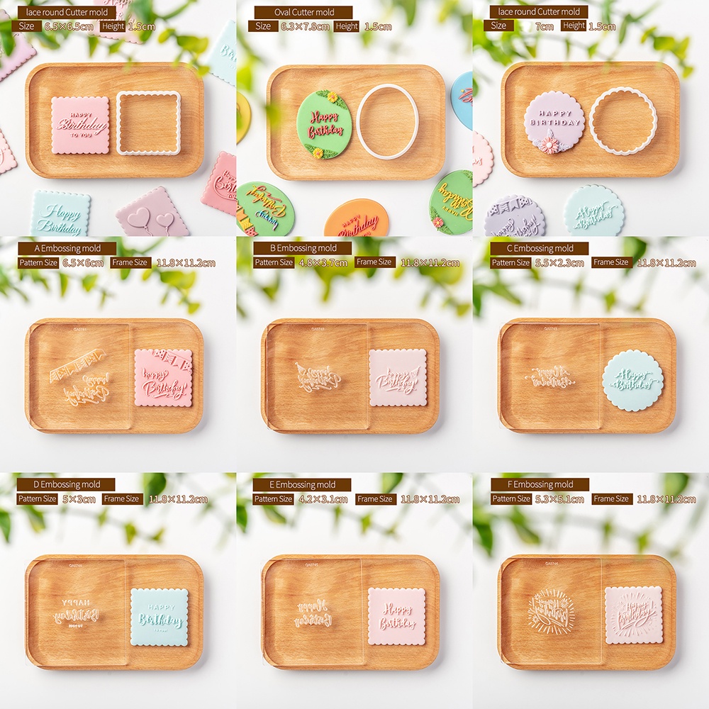 Khuôn Ấn Tạo Hình Chữ Happy Birthday Trang Trí Bánh Tiện Dụng