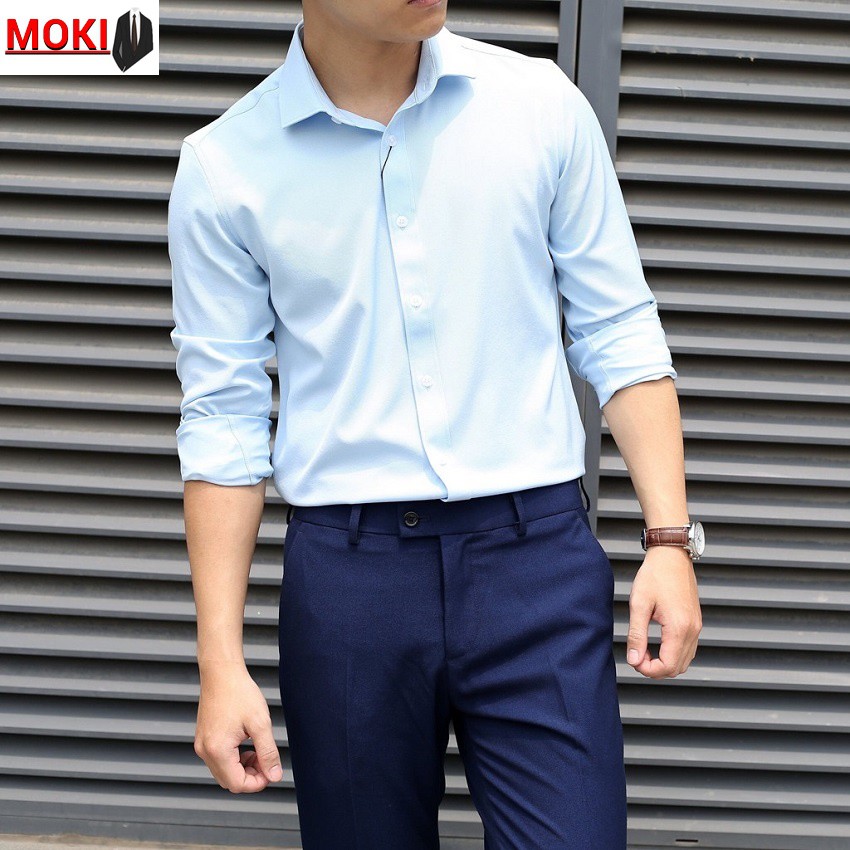 Áo sơ mi nam dài tay cao cấp ,chất liệu lụa mềm mịn ,kiểu dáng Hàn Quốc không nhăn, không xù , thấm hút mồ hôi | BigBuy360 - bigbuy360.vn