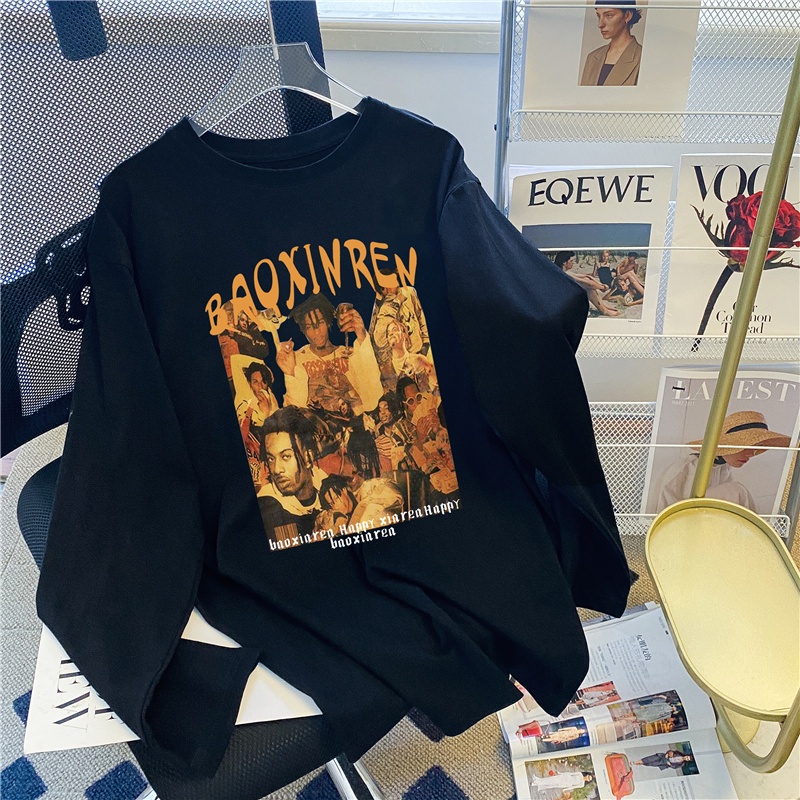 NRVP Áo Thun Nữ Dài Tay Dáng Rộng Phong Cách Hàn Quốc Mới