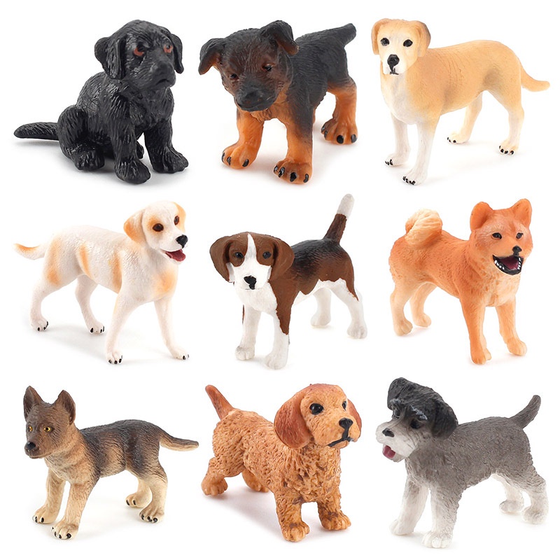 ♚Manufacturers Wholesale♚Simulation dog model solid static ornaments hand puppy Golden Retriever Labrador Beagle Shiba Inu children's cognitive enlightenment early education toys desktop decoration small ornaments