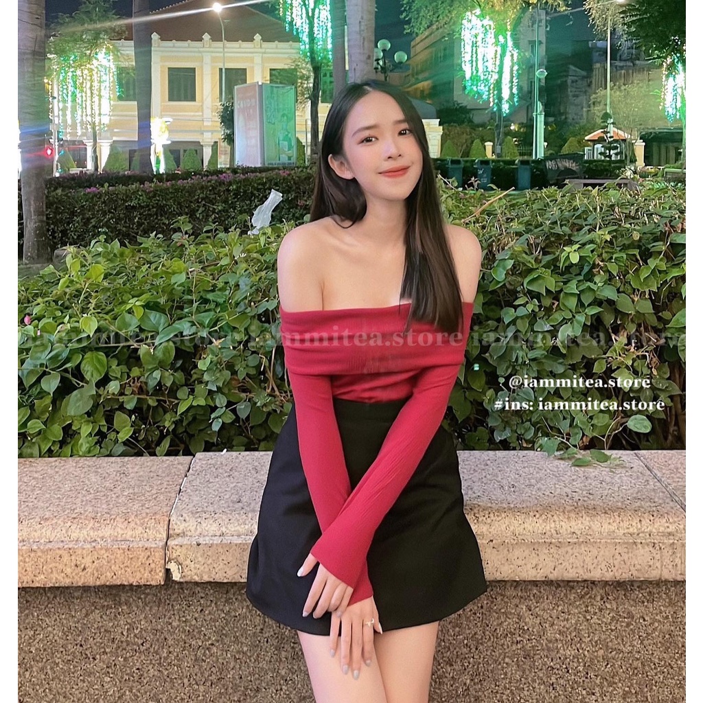 Áo trễ vai Iammitea siêu xinh phong cách Hàn Quốc