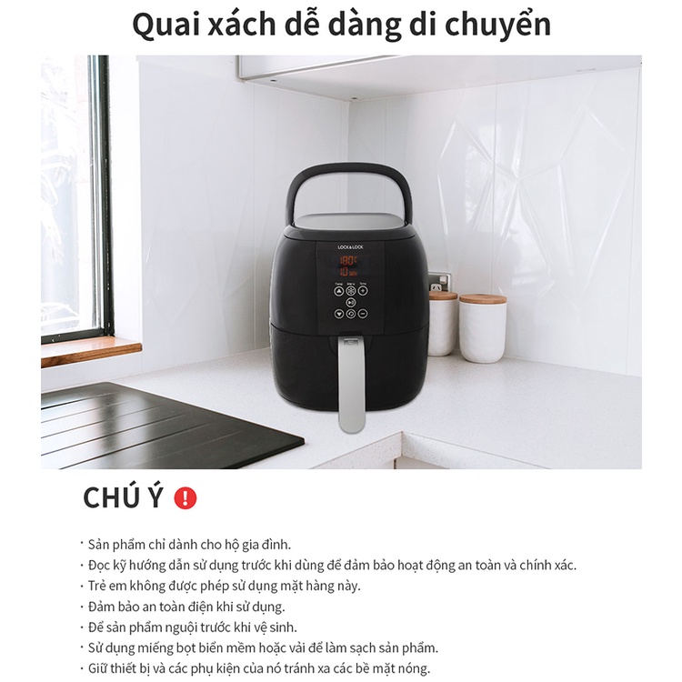 Nồi Chiên Không Dầu Điện Tử Lock&amp;Lock ECF-300B (3 lít)