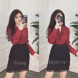 SET ÁO LỤA CV TUA RUA