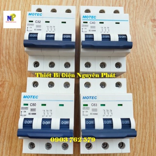 [Motec] Cầu Dao Tự Động MCB 3 Pha Dòng Cắt 6kA - 10kA