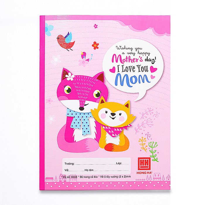 Tập Hồng Hà 5 ô ly 96 trang Class Family dành cho học sinh miền Trung - Nam