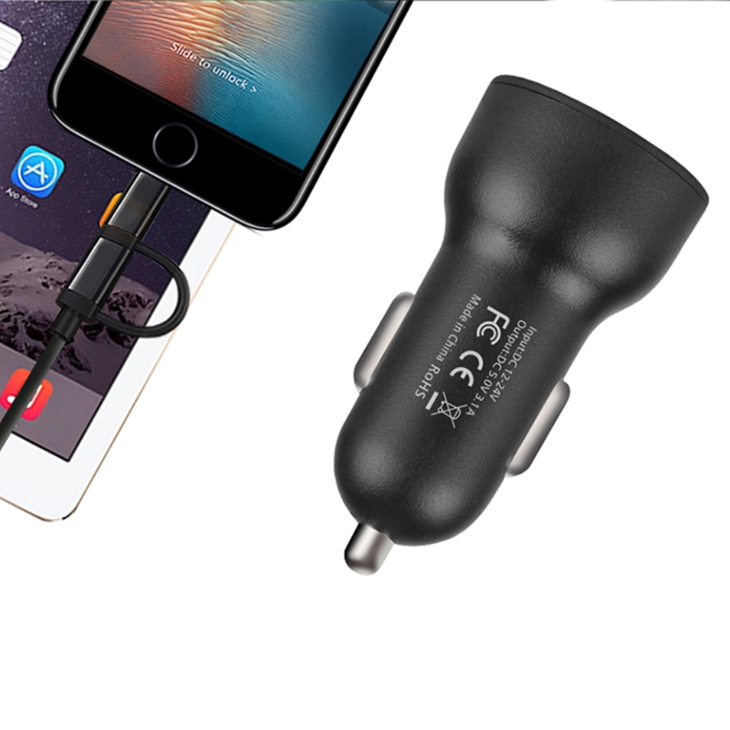 QUU* DC 12V 24V Dual USB Car Charger Digital LED Voltage Current Display 2.1A Adapter