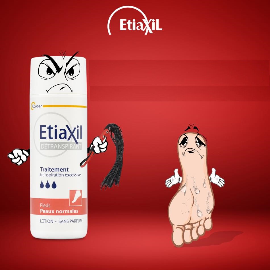 Lăn Khử Mùi Mồ Hôi Chân Và Tay ETIAXIL Détranspirant Traitement Pieds Peaux Sensibles 100ml - Da Nhạy Cảm