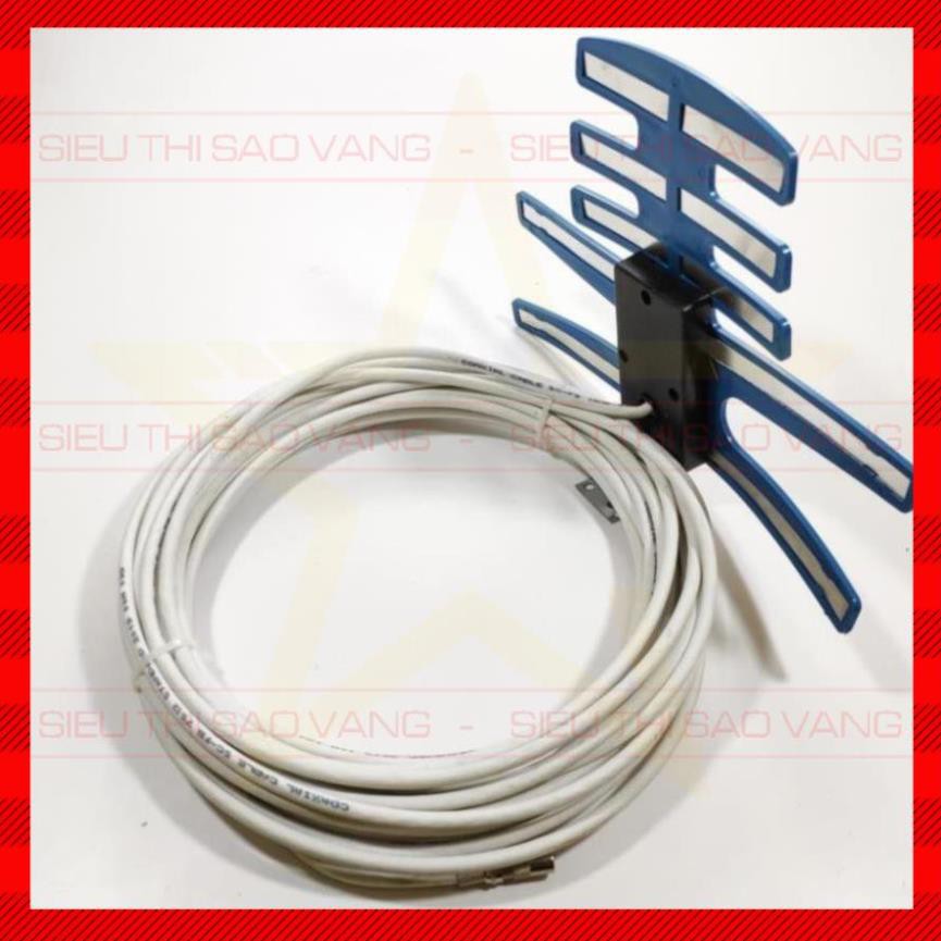 Anten DVB T2 bọc nhựa xanh kèm dây 15m- thu sóng tốt - Bảo hành 12 tháng