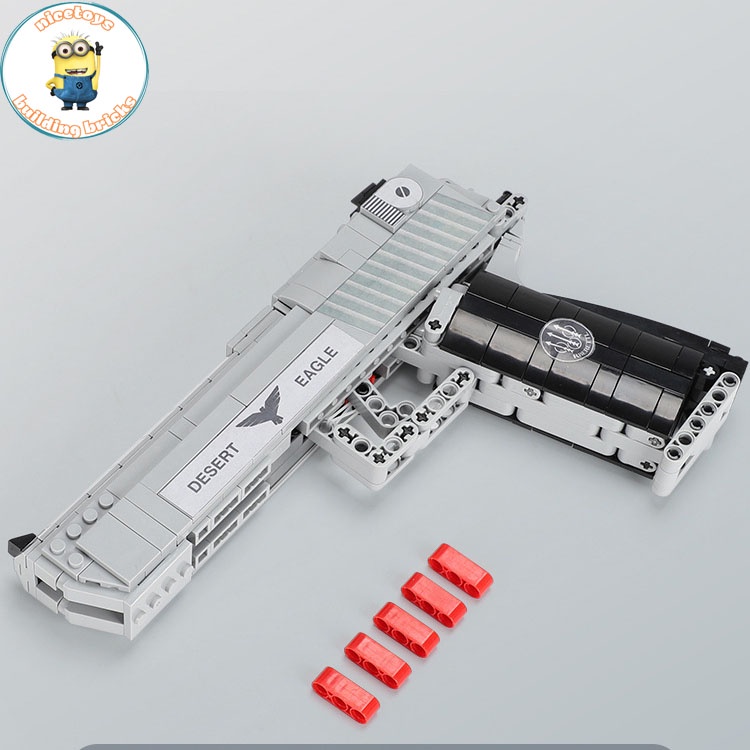 Đồ Chơi Lắp Ráp Kiểu LEGO CSGO , Free Fire Mô Hình Lục Bạc Desert Eagle Silver Pistolll Model XB24004 Với 528 Mảnh Ghép