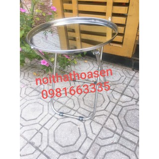 Bàn trà chanh inox chân xếp