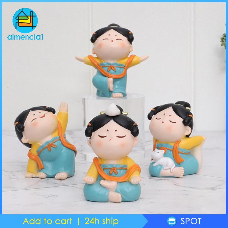 Tượng Người Tập Yoga Almencla1 Phong Cách Trung Hoa Cổ Điển Dùng Để Trang Trí Xe Hơi