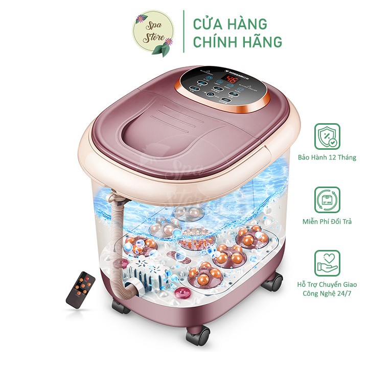 Bồn Ngâm Chân Massage Tự Động HongXin Spa Chính Hãng Khử Trùng Hồng Ngoại Sục Khí 15 Lít 500W BH 12 Tháng