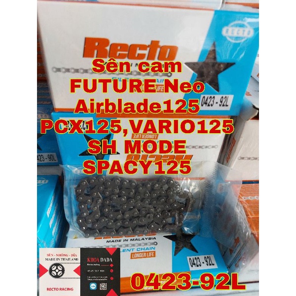 Sên cam AIR BLADE 125, Future Neo Recto,Future neo FI, 92 mắt, malaysia