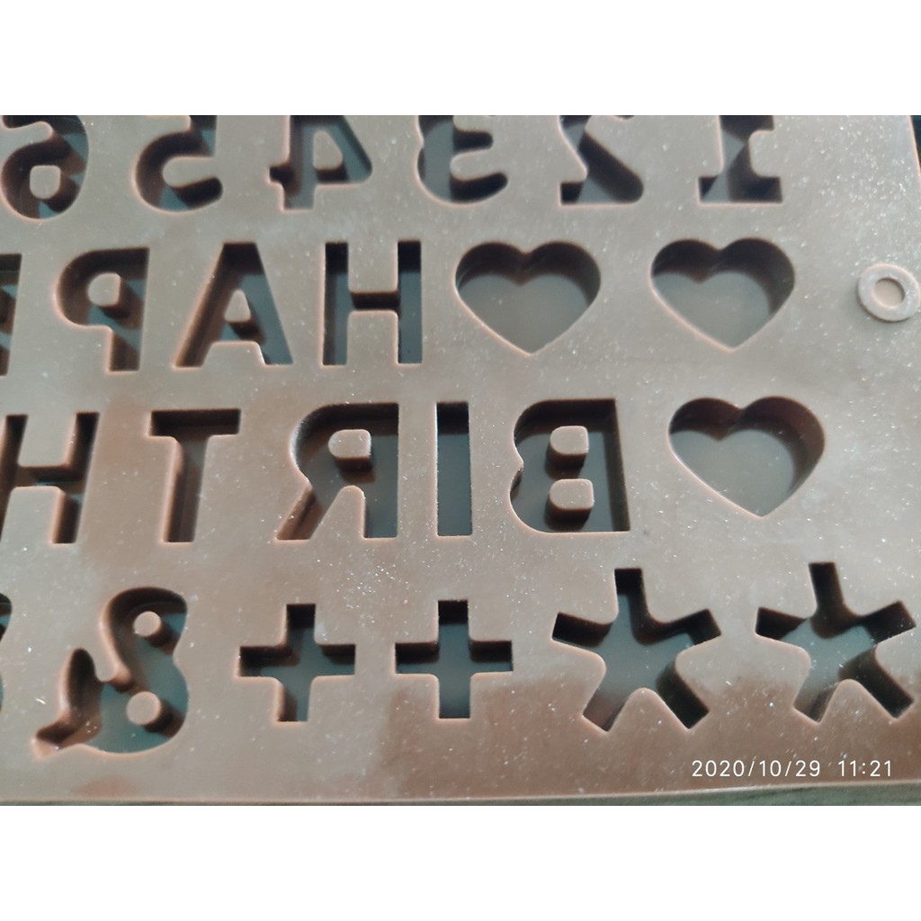 KHUÔN SILICON CHỮ SỐ 20 x11 x 0.3 CM MỎNG