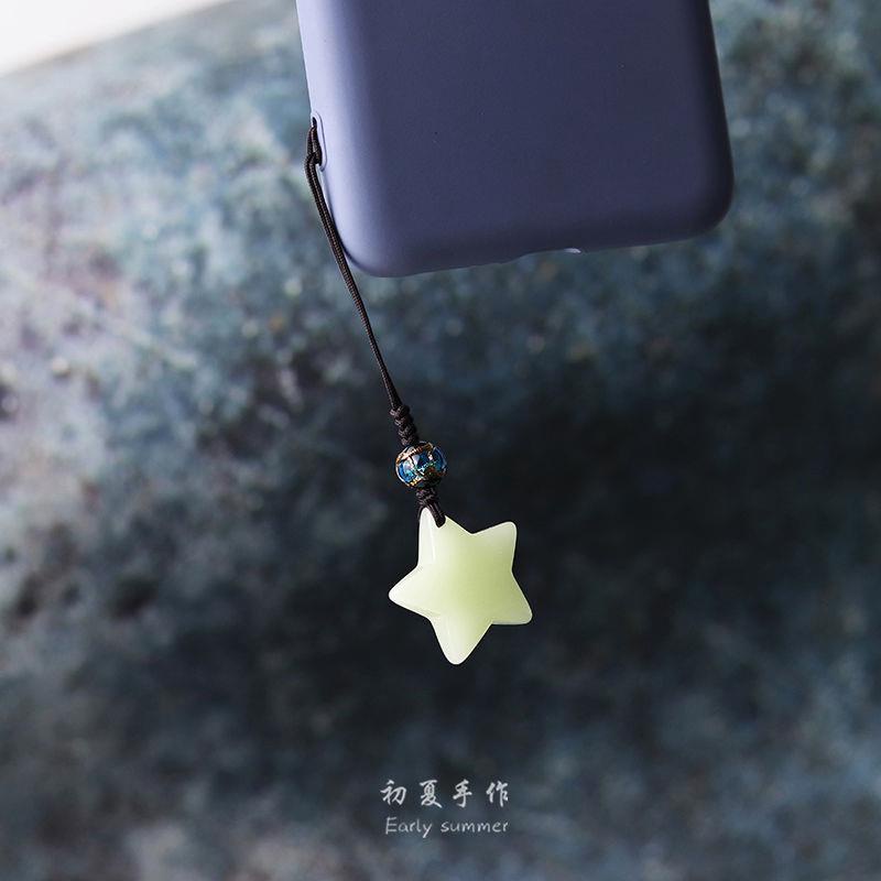 Mobile Dây Đeo Điện Thoại Dạ Quang Dạng Chuỗi Hạt Đá Phát Sáng Ban Đêm Bảo Vệ Cho Nam Nữ mu