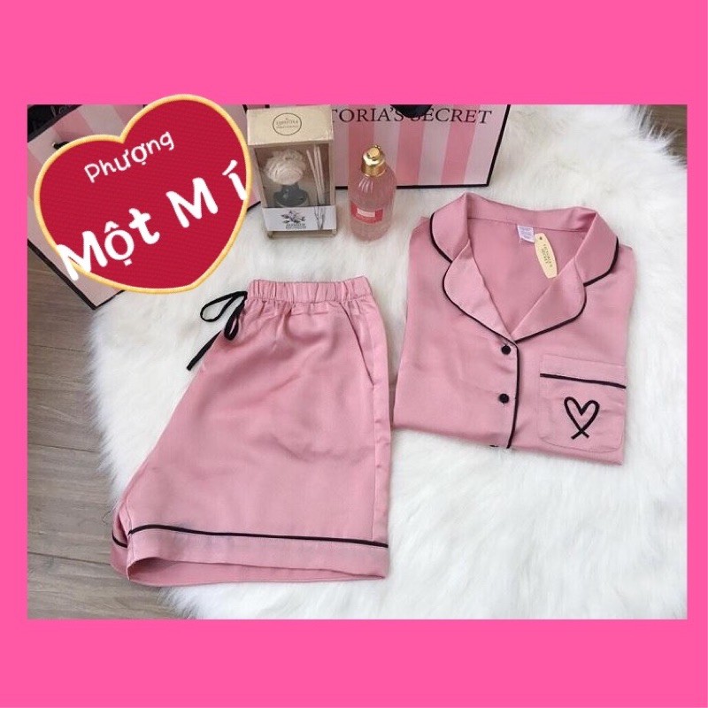 BỘ NGỦ LỤA SATIN vải siêu mịn mát quần sooc mặc nhà siêu xinh | BigBuy360 - bigbuy360.vn