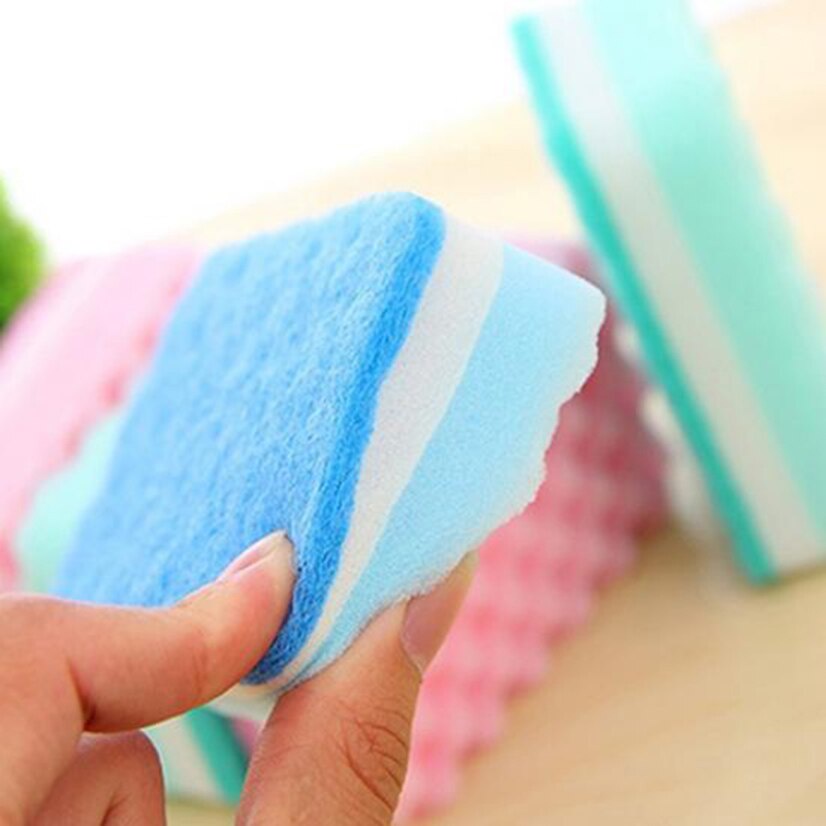 Set 4 Miếng Bọt Biển Rửa Chén Hình Gợn Sóng Siêu Thấm Hút
