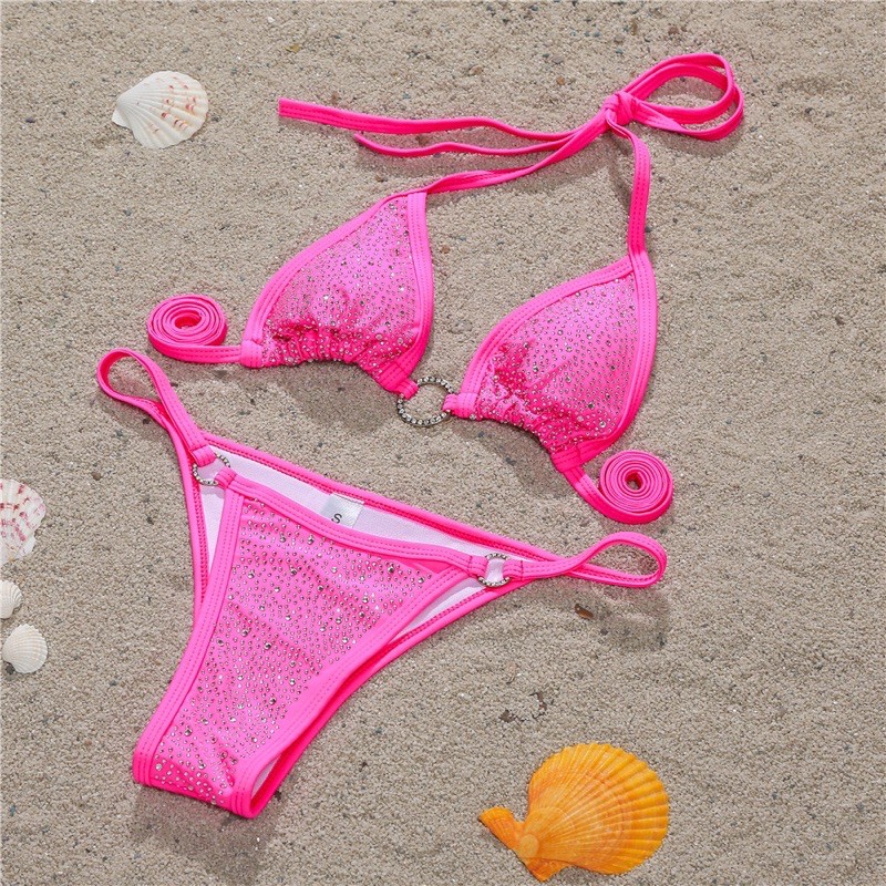 [BKN793] &lt;ÂU&gt; SET BIKINI MIX ĐÁ LITI XANH NEON/HỒNG/ĐEN/TRẮNG