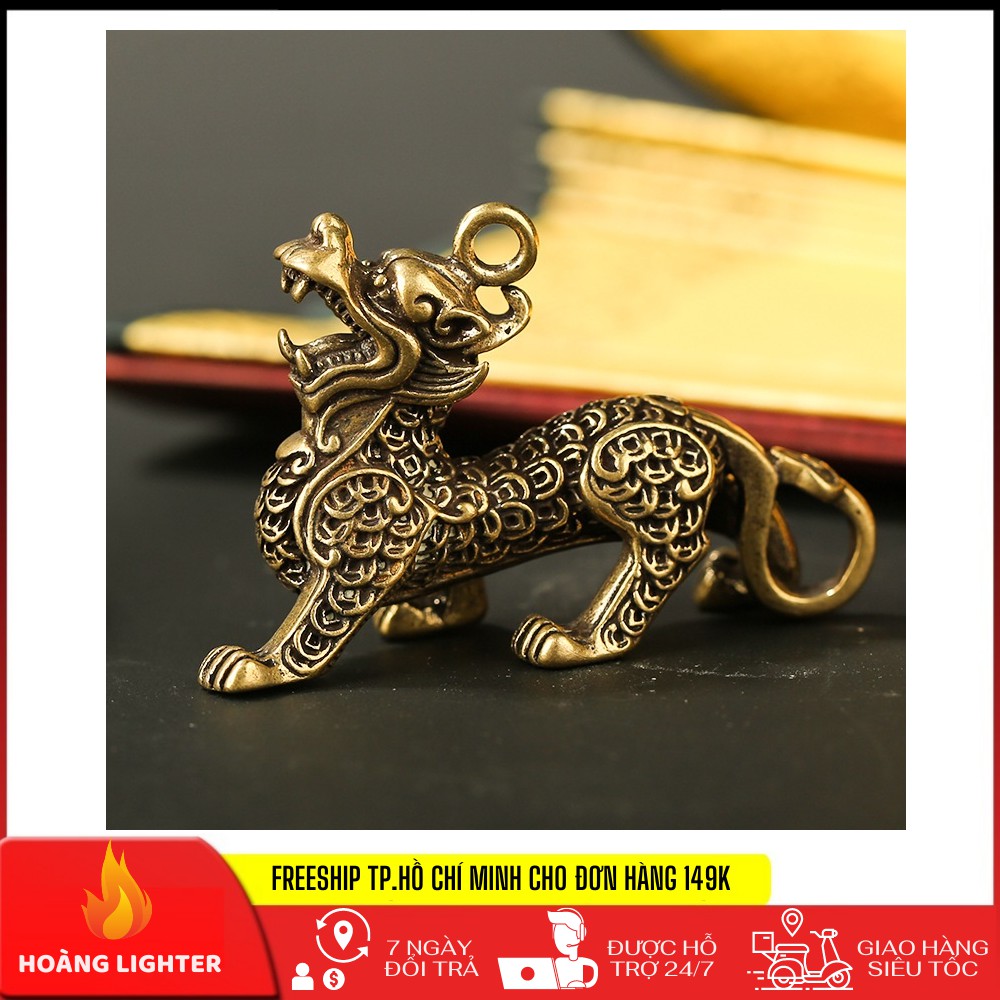 Tượng Nhỏ Phong Thủy Bằng Đồng Kiểu Dáng Hình Kỳ Lân Cái, Đem Lại Sự May Mắn Tài Lộc (Kích Thước: 4.9cm x 3.3cm)