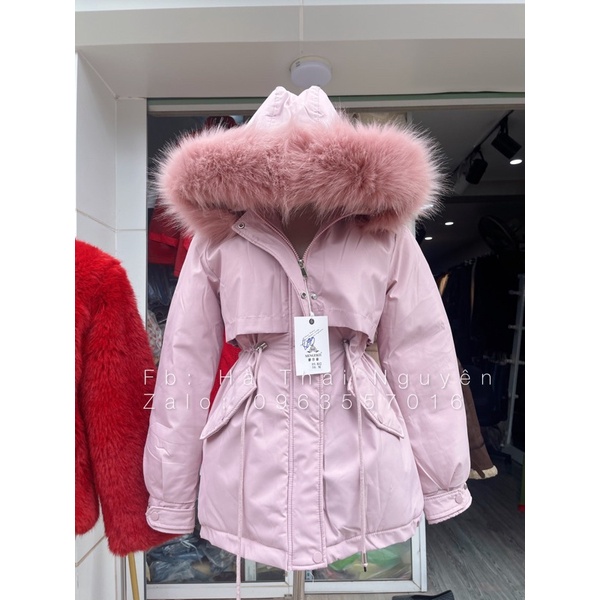 MÀU HỒNG ÁO PARKA LÓT LÔNG