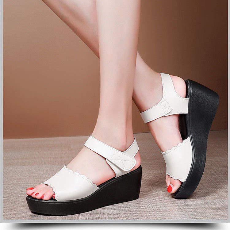 Giày sandal nữ cắt quai cá tính phong cách Hàn Quốc cao 6cm S120