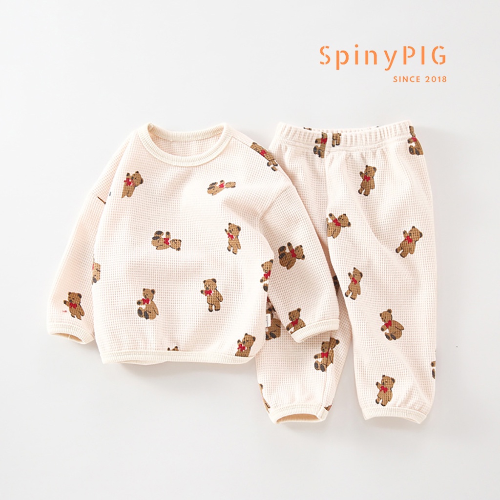 Bộ quần áo cho bé 0-4 tuổi style Hàn Quốc cotton dệt kim hoạ tiết gấu cực xinh