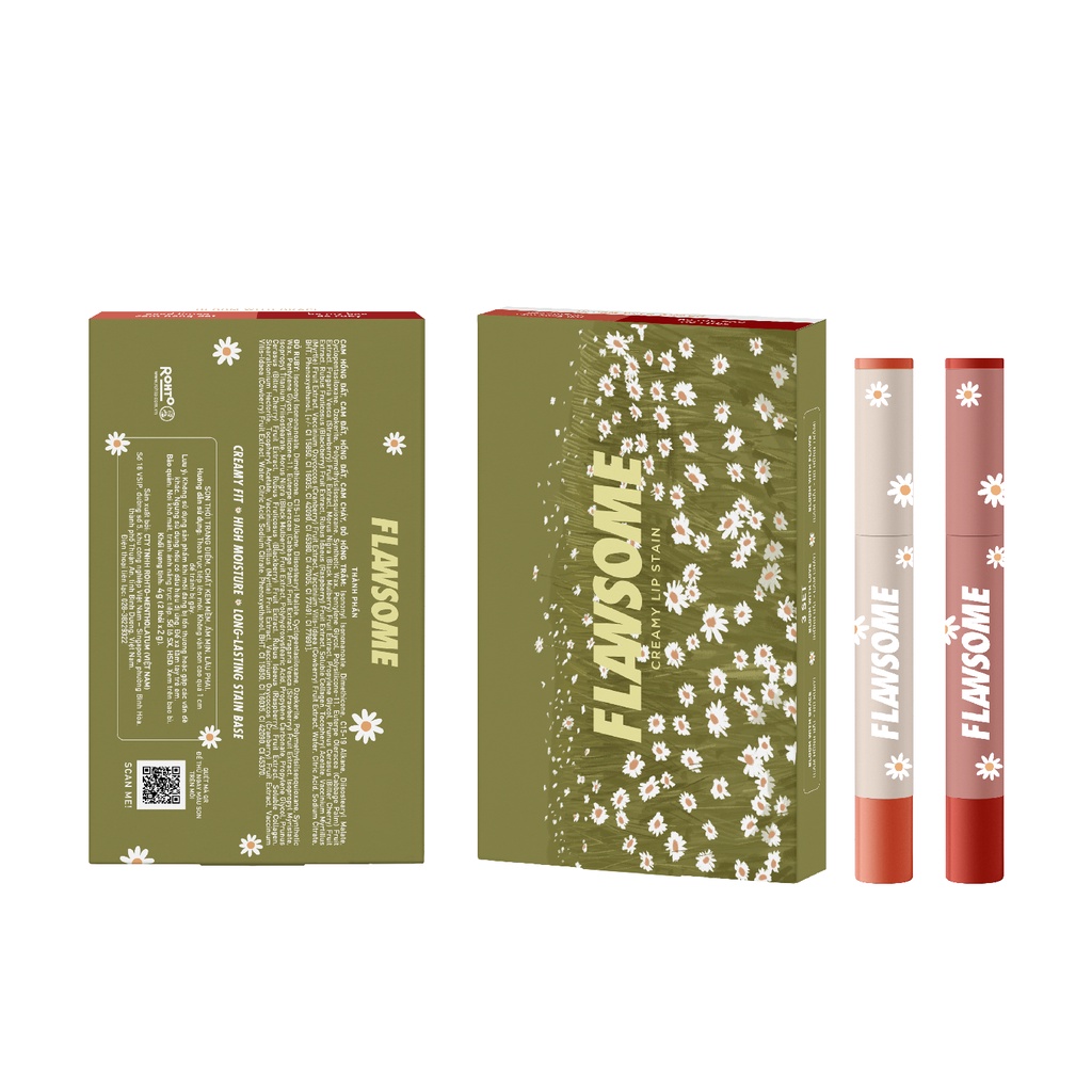 Set son thỏi kem lì Flawsome Creamy Lip Stain (2g x 2)