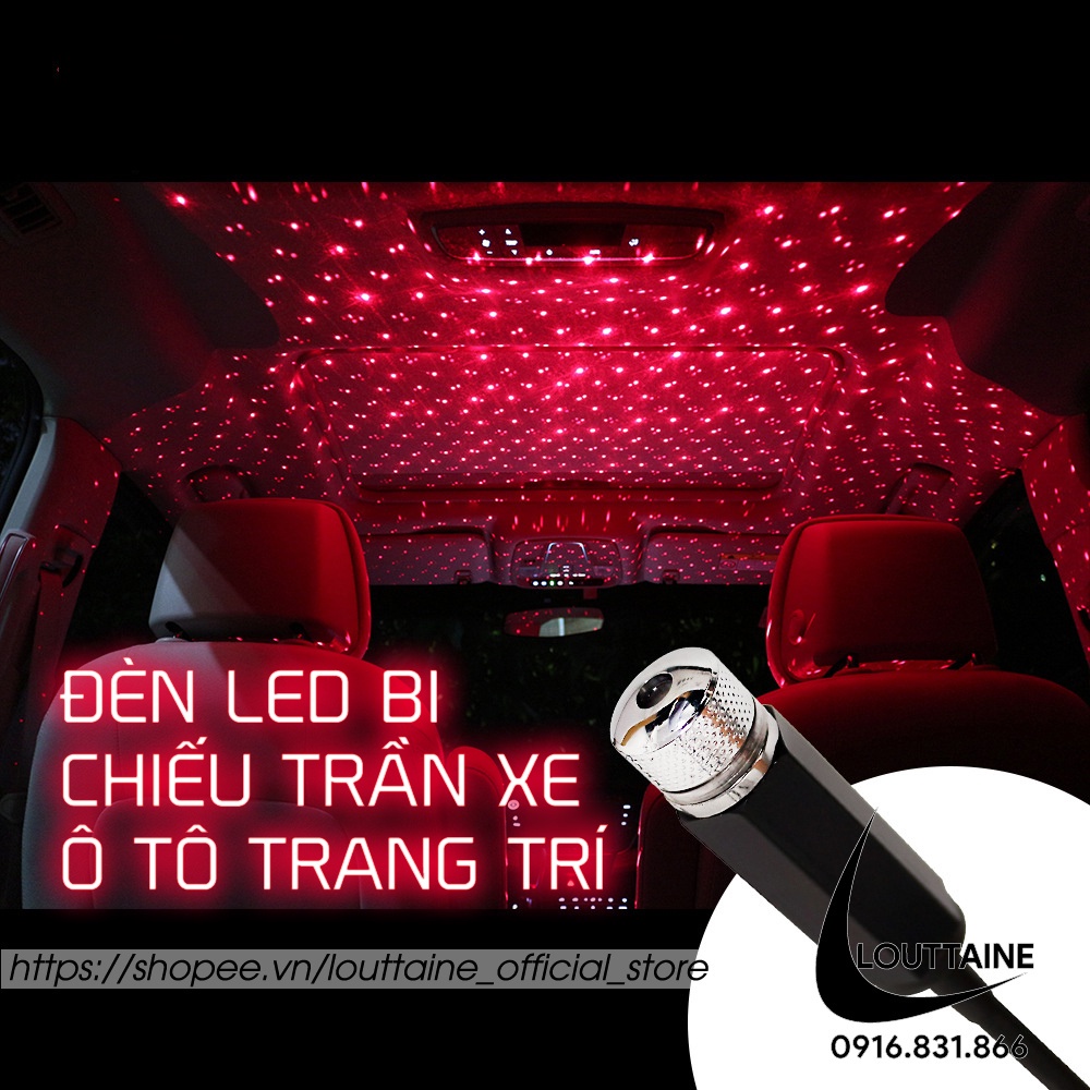 Đèn led chiếu trần xe hơi ô tô trần nhà cắm usb tiện lợi tạo bầu trời đầy sao đèn laze đỏ chấm bi trang trí phòng ngủ -