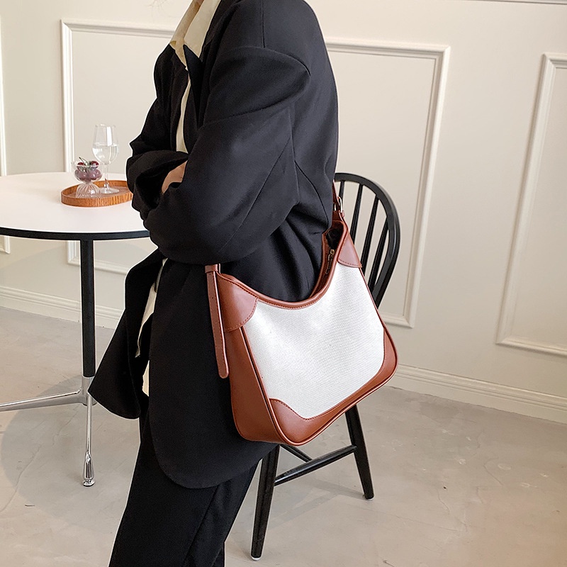 Túi đeo vai vải canvas cỡ lớn thời trang mùa hè duyên dáng dành cho nữ 2021