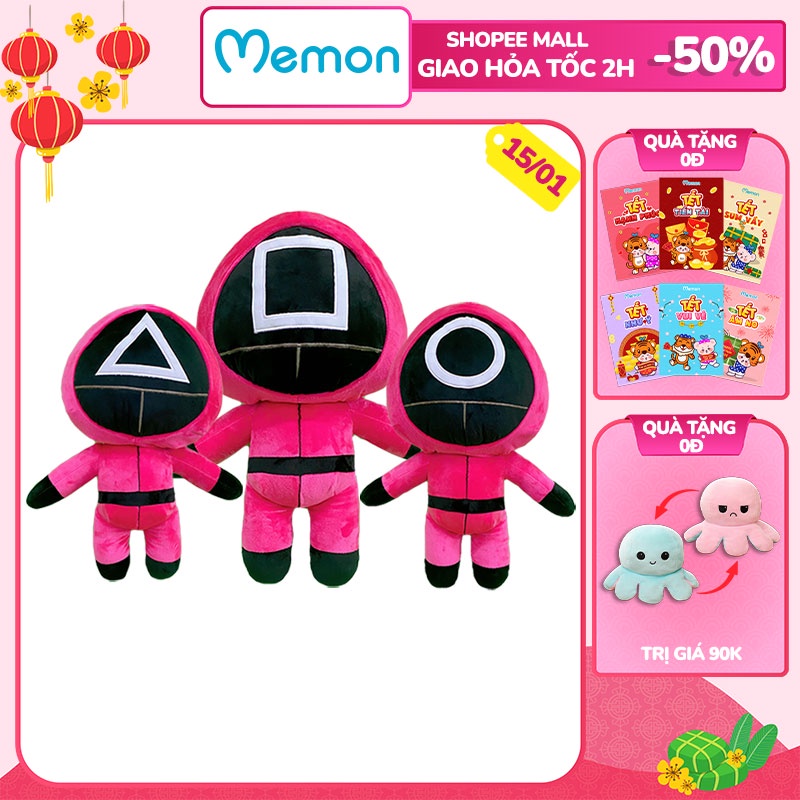 [Mã LIFEMALL2505 giảm 10% đơn 250K] Gấu Bông Trò Chơi Con Mực Squid Game Cao Cấp Memon