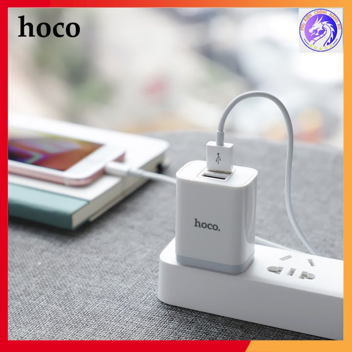 Củ sạc nhanh 2 công HOCO C50 max 2.4A - Chính hãng - Bảo vệ dòng điện