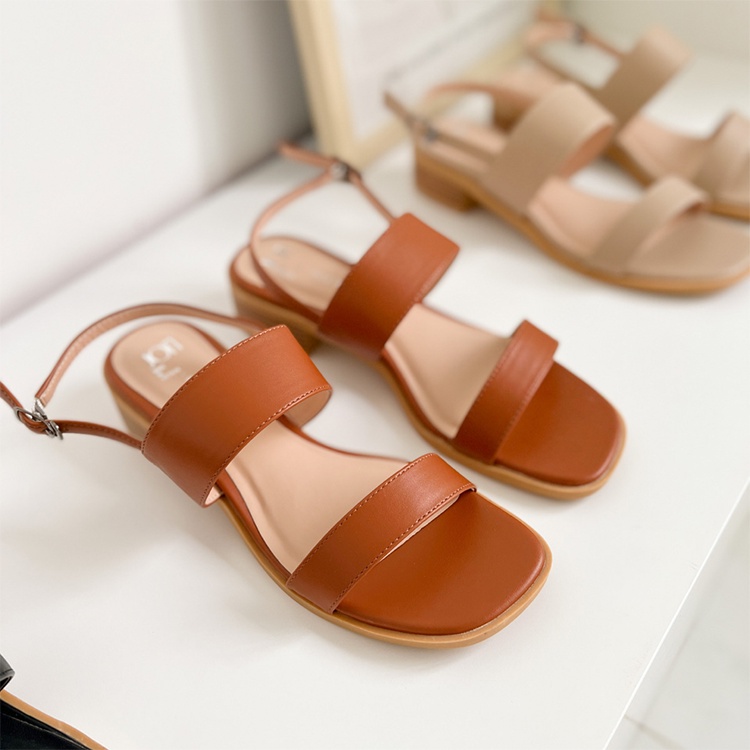 Giày Xăng Đan Nữ JOTI Felicia Sandals 3305VN3 - Mũi Vuông Quai Hậu Đế Thấp Cao 3cm Da Mờ - Mang Du Lịch Dạo Phố