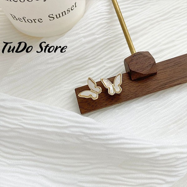 Khuyên tai, bông tai nữ Hàn quốc mạ bạc 925 hình bướm phong cách thời thượng HT13