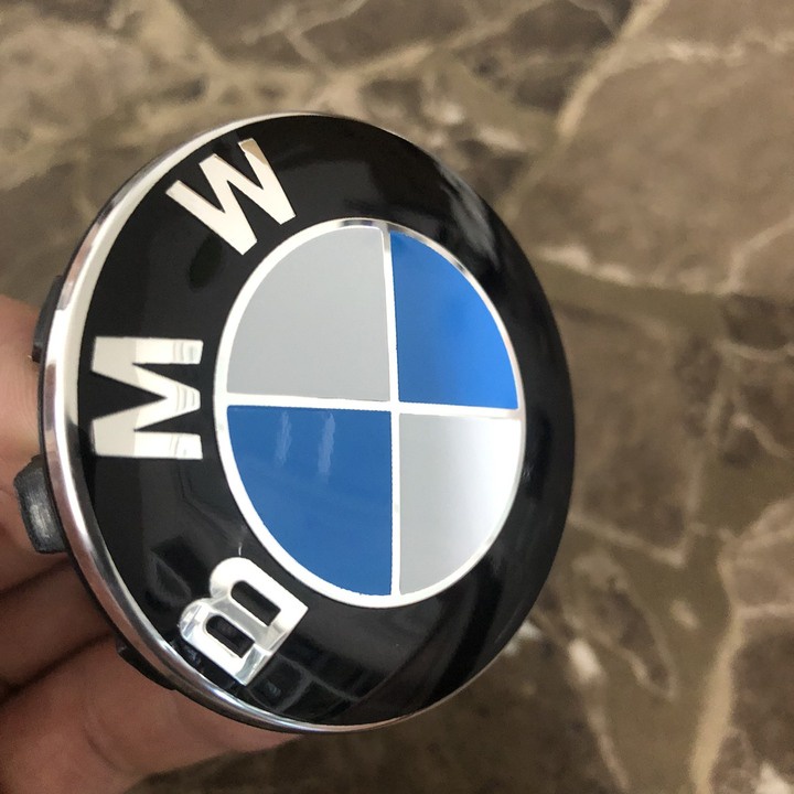Logo chụp mâm, ốp lazang bánh xe ô tô BMW, kích thước 68mm, 60mm và 55mm, chất liệu nhựa ABS cao cấp
